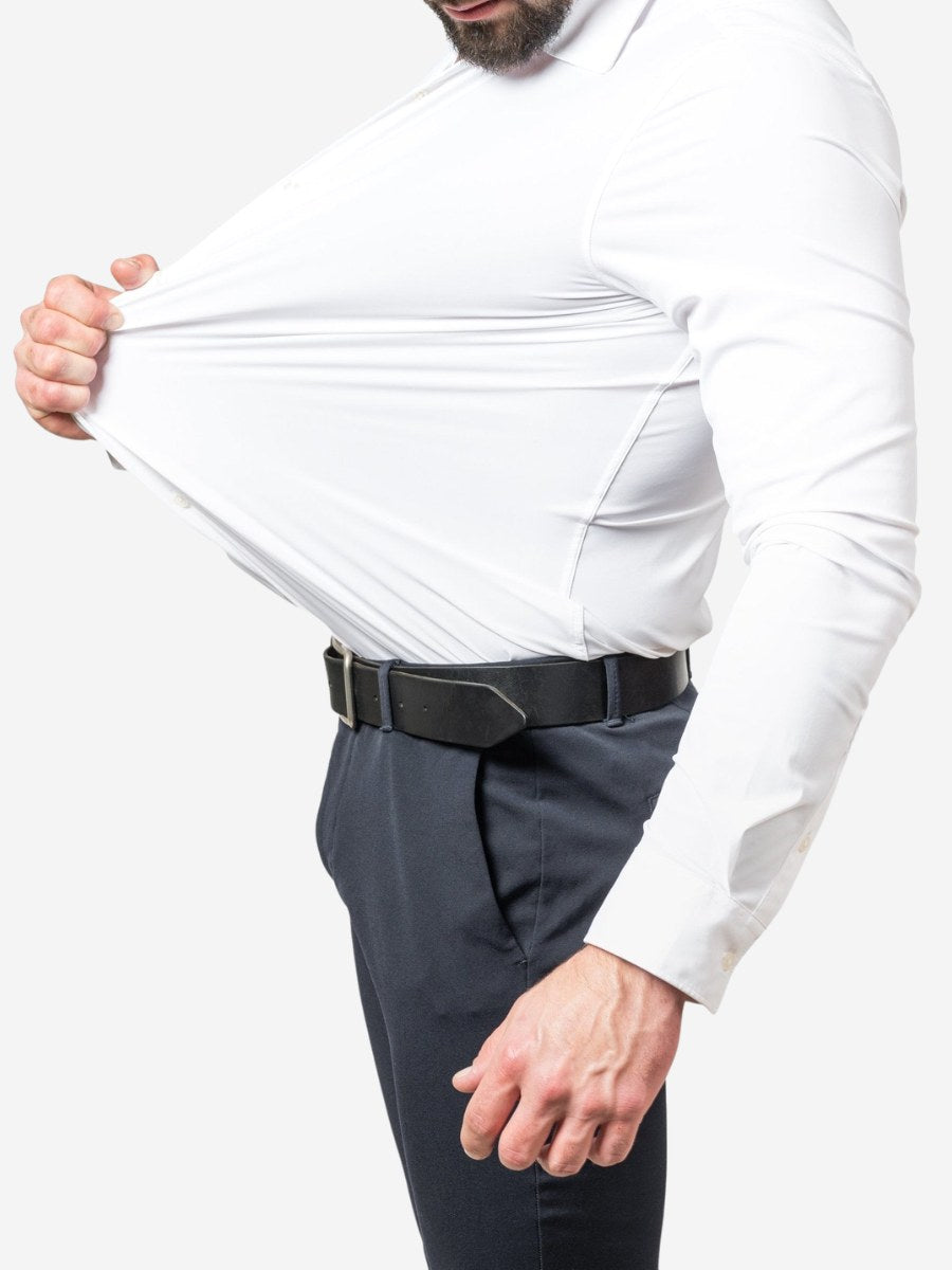 Kai | Men's Slim Stretch Shirt, Tailored Fit Shirt | Direct Attire | White