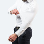 Kai | Men's Slim Stretch Shirt, Tailored Fit Shirt | Direct Attire | Blue