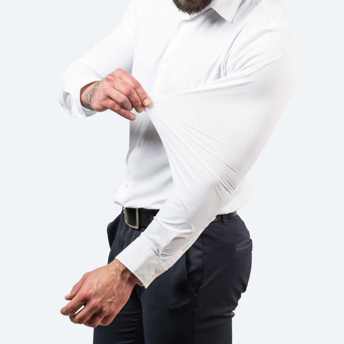 Kai | Men's Slim Stretch Shirt, Tailored Fit Shirt | Direct Attire | Blue
