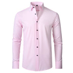 Kai | Men's Slim Stretch Shirt, Tailored Fit Shirt | Direct Attire | Navy Blue