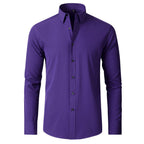 Kai | Men's Slim Stretch Shirt, Tailored Fit Shirt | Direct Attire | Burgundy