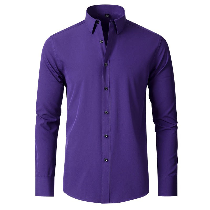 Kai | Men's Slim Stretch Shirt, Tailored Fit Shirt | Direct Attire | Burgundy