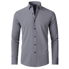 Kai | Men's Slim Stretch Shirt, Tailored Fit Shirt | Direct Attire | Deep Blue