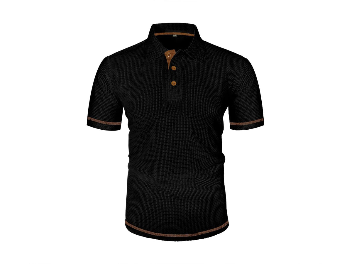 Kane | Men's Knitted Polo Shirt with Contrast Trim, Short Sleeve Polo | Direct Attire