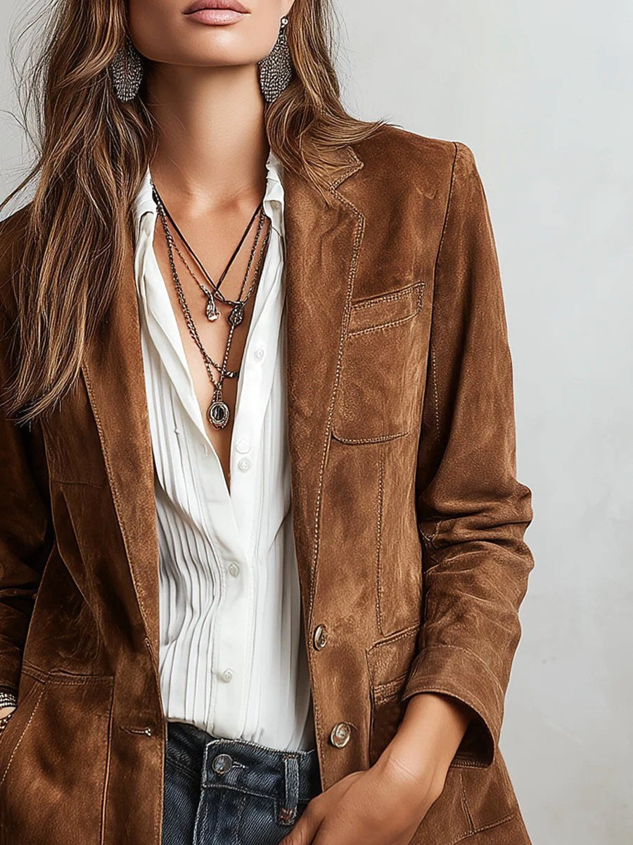 Kasey | Women's Vintage Suede Jacket, Tailored Autumn Jacket | Direct Attire