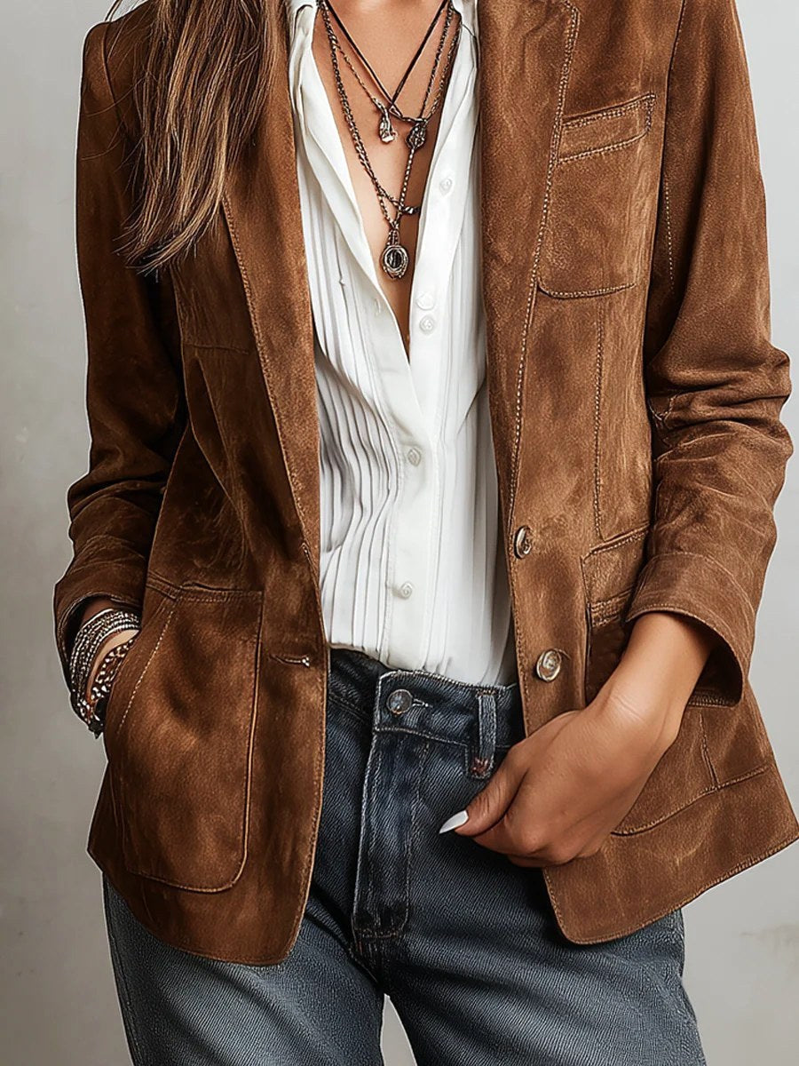 Kasey | Women's Vintage Suede Jacket, Tailored Autumn Jacket | Direct Attire