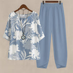 Kiara | Women's Floral Two-Piece Set, Harem Trousers Lounge Set | Direct Attire