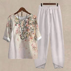 Kiara | Women's Floral Two-Piece Set, Harem Trousers Lounge Set | Direct Attire
