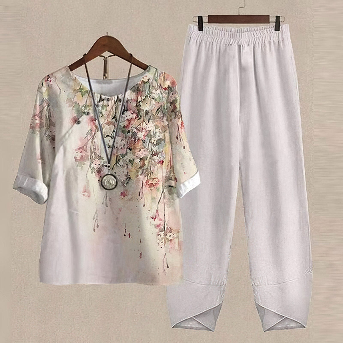 Kiara | Women's Floral Two-Piece Set, Harem Trousers Lounge Set | Direct Attire