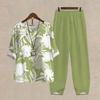 Kiara | Women's Floral Two-Piece Set, Harem Trousers Lounge Set | Direct Attire