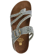 Kiera | Women's Braided Strap Toe-Loop Sandals, Textured Warm-Weather Sandals