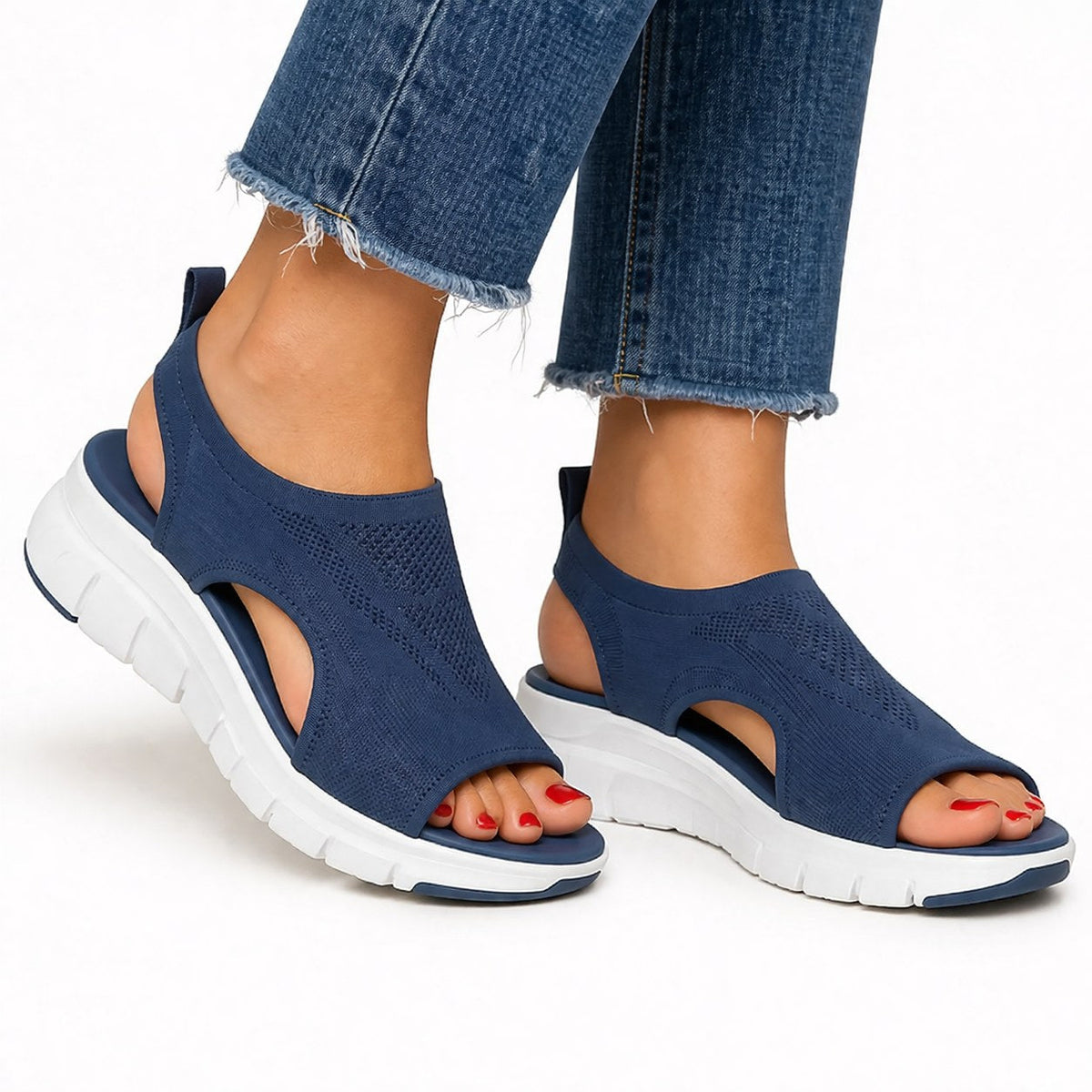 Kinsley | Women's Orthopedic Slip-On Walking Shoes, Lightweight Cushioned Trainers | Direct Attire | Navy