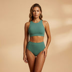 Kinsley | Women's Tropical Print High-Neck Bikini Set, Flattering Summer Swimwear for Holidays and Beach Days, Flattering Summer Swimwear for Holidays and Beach Days - image 6