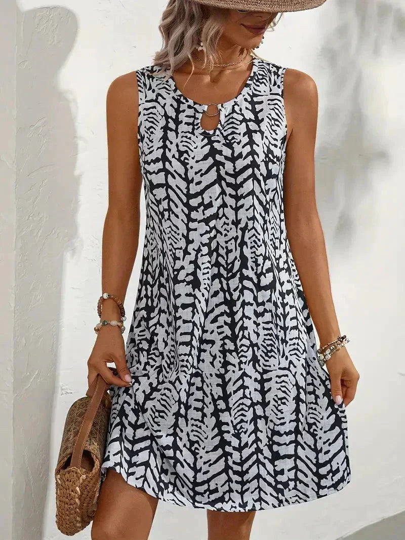 Kirra | Women's Lightweight Summer Dress, Fluid Graphic Print Dress | Direct Attire