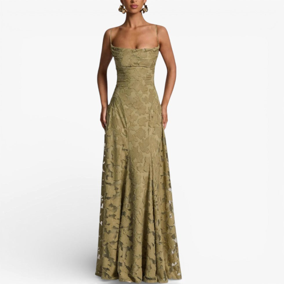 Kirra | Women's Sleeveless Maxi Dress with Floral Print, Fitted Bodice Occasion Dress | Direct Attire