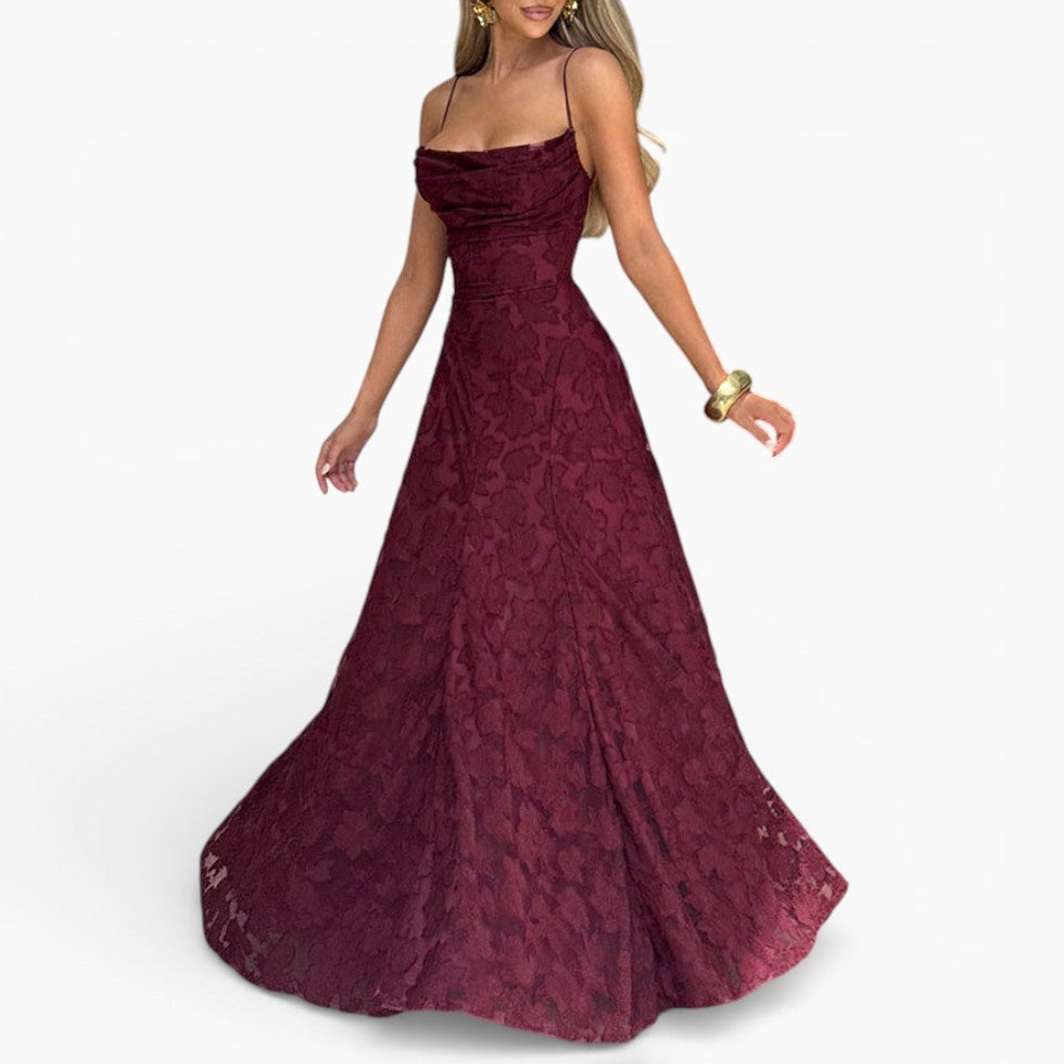 Kirra | Women's Sleeveless Maxi Dress with Floral Print, Fitted Bodice Occasion Dress | Direct Attire | Rosa