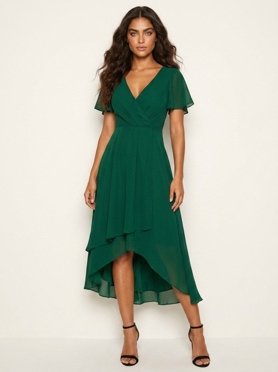 Kirsty | Women's Midi Dress with Lace Detail, Romantic Midi Dress | Direct Attire