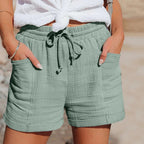 Kristy | Women's Lightweight Cotton Blend Shorts, Relaxed Fit Summer Shorts | Direct Attire | Zwart