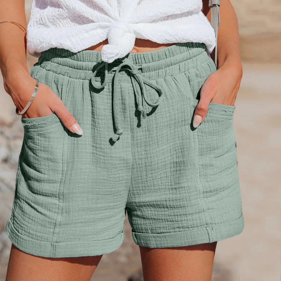 Kristy | Women's Lightweight Cotton Blend Shorts, Relaxed Fit Summer Shorts | Direct Attire | Zwart