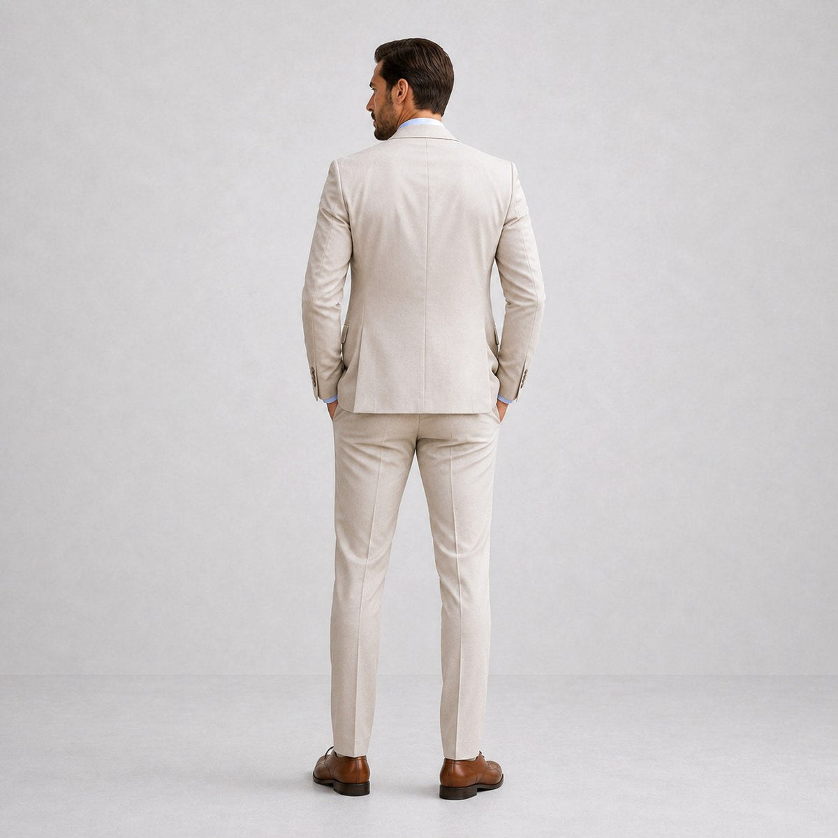 Kye | Men's Linen Three-Piece Suit with Waistcoat, Tailored Trouser Suit | Direct Attire | Grey
