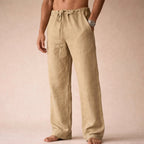 Kye | Women's Lightweight Linen Trousers, Tailored Summer Trousers | Direct Attire | Cream