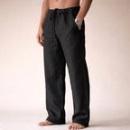 Kye | Women's Lightweight Linen Trousers, Tailored Summer Trousers | Direct Attire | Black