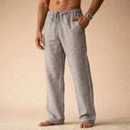 Kye | Women's Lightweight Linen Trousers, Tailored Summer Trousers | Direct Attire | Gray