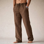 Kye | Women's Lightweight Linen Trousers, Tailored Summer Trousers | Direct Attire | Brown