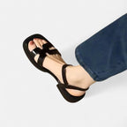 Kylie | Women's Orthopaedic Ankle-Strap Sandals, Low-Heel Comfort Sandals | Direct Attire | Negro
