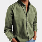 Lachlan | Men's Tailored Cotton Shirt, Smart Business Shirt | Direct Attire | Green