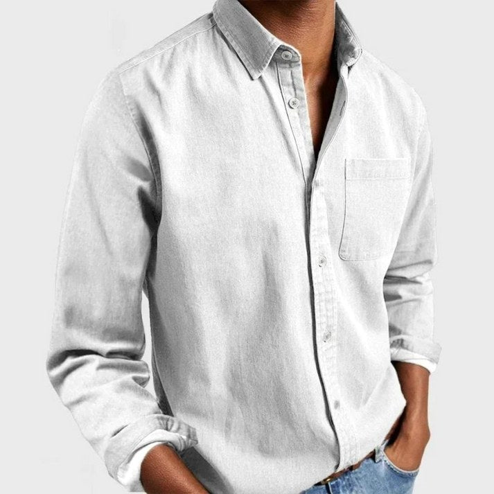 Lachlan | Men's Tailored Cotton Shirt, Smart Business Shirt | Direct Attire | White