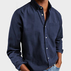 Lachlan | Men's Tailored Cotton Shirt, Smart Business Shirt | Direct Attire | Navy Blue