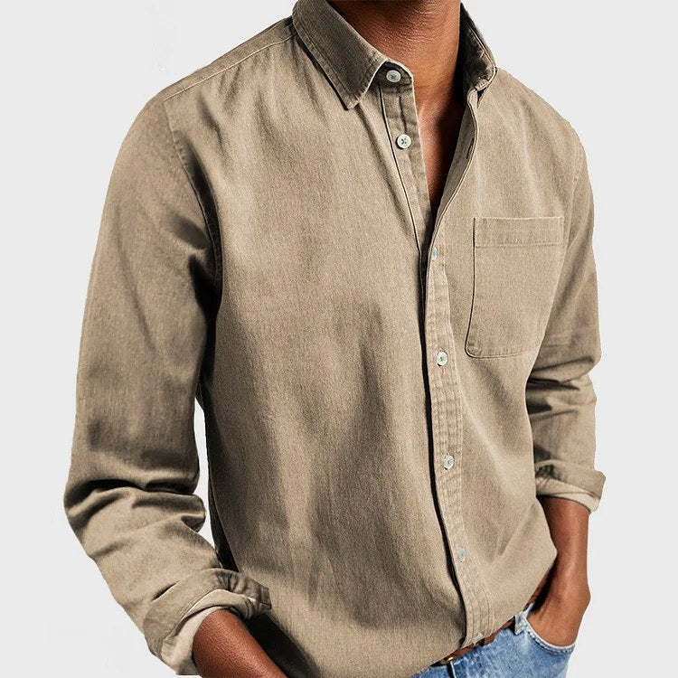 Lachlan | Men's Tailored Cotton Shirt, Smart Business Shirt | Direct Attire | Khaki
