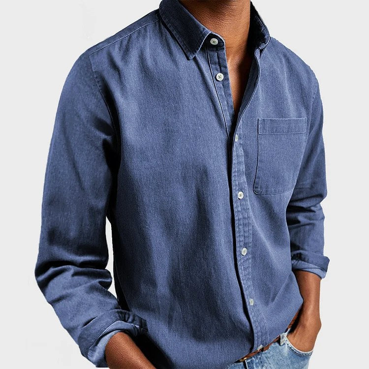 Lachlan | Men's Tailored Cotton Shirt, Smart Business Shirt | Direct Attire | Blue