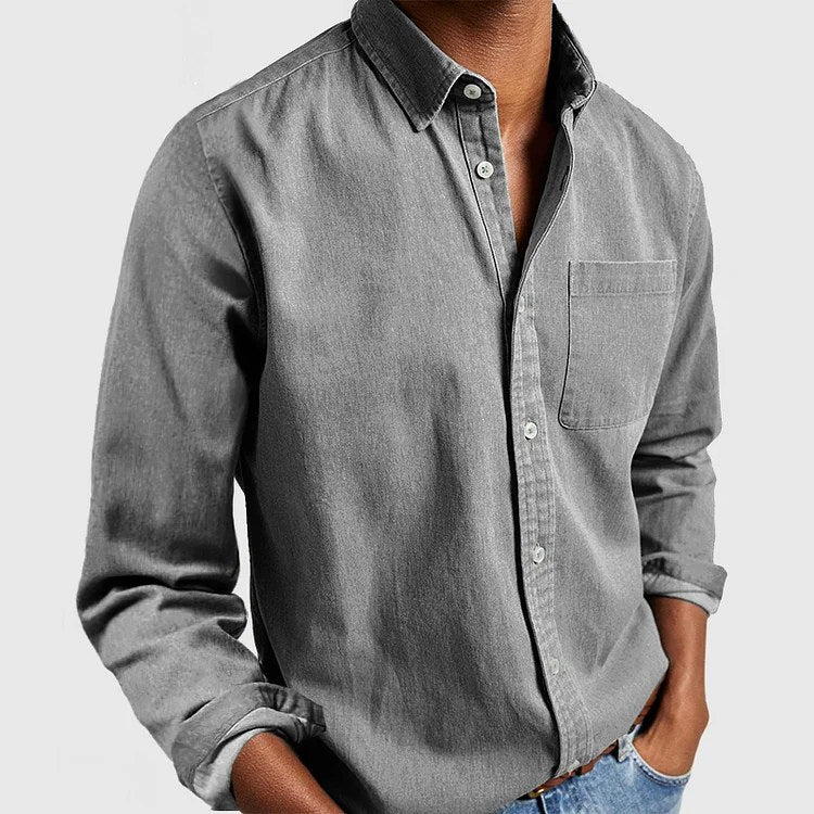 Lachlan | Men's Tailored Cotton Shirt, Smart Business Shirt | Direct Attire | Grey