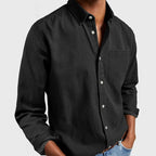 Lachlan | Men's Tailored Cotton Shirt, Smart Business Shirt | Direct Attire | Black