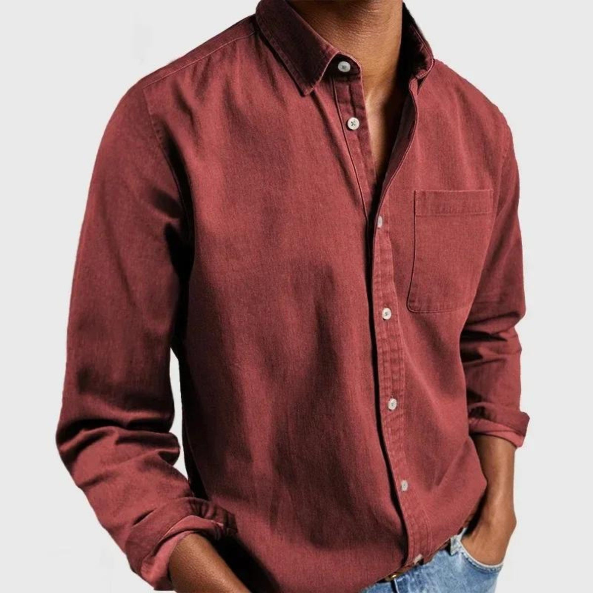 Lachlan | Men's Tailored Cotton Shirt, Smart Business Shirt | Direct Attire | Red