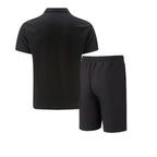 Lawson | Men's Cotton Zip-Neck Polo Shorts Set, Two-Piece Lounge Set | Direct Attire | Light Blue