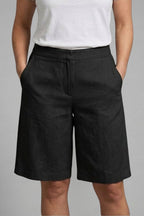 Leah | Women's High-Waist Knee-Length Shorts with Side Pockets, Straight-Leg Shorts | Direct Attire | Wit