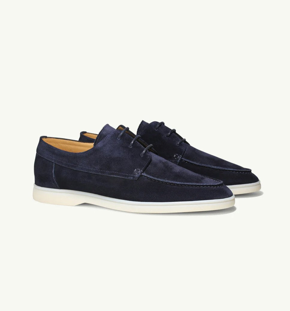 Levi | Men's Suede-Effect Lace-Up Loafers, Classic Everyday Loafers | Direct Attire | Beige