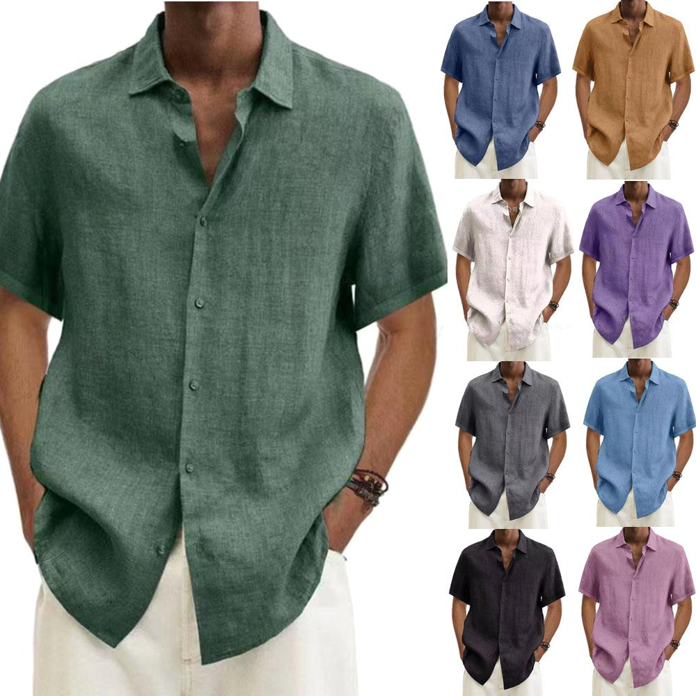 Liam | Men's Short-Sleeve Shirt, Relaxed Japanese-Style Holiday Shirt | Direct Attire