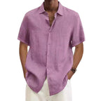 Liam | Men's Short-Sleeve Shirt, Relaxed Japanese-Style Holiday Shirt | Direct Attire