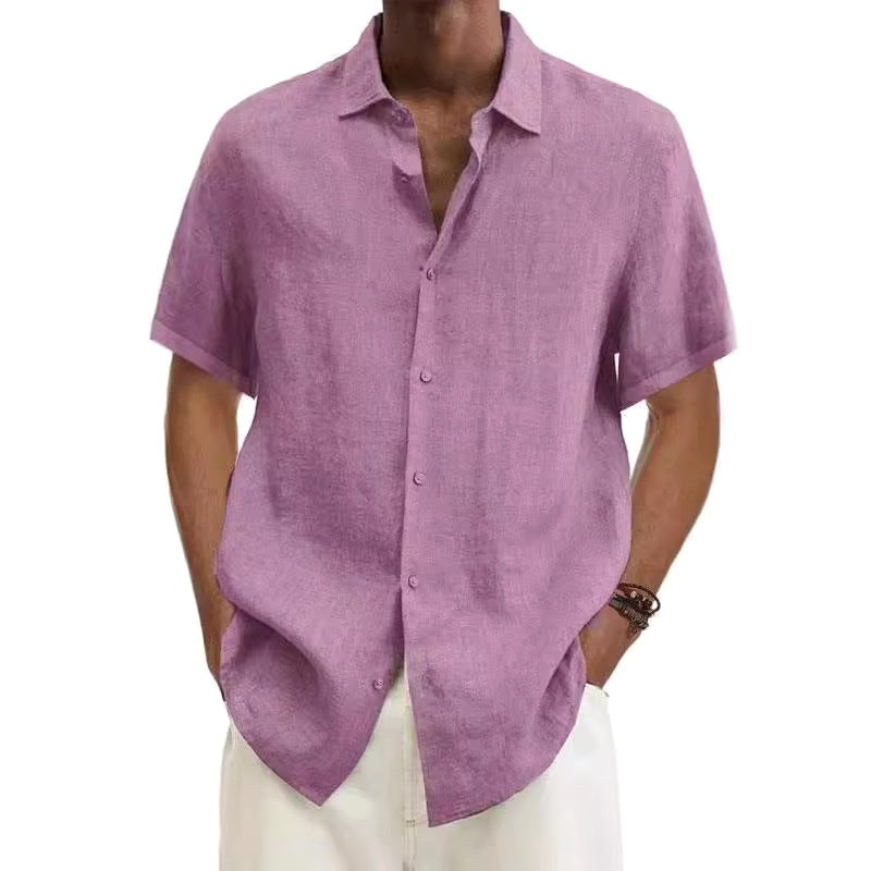 Liam | Men's Short-Sleeve Shirt, Relaxed Japanese-Style Holiday Shirt | Direct Attire