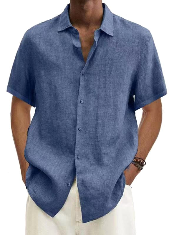 Liam | Men's Short-Sleeve Shirt, Relaxed Japanese-Style Holiday Shirt | Direct Attire
