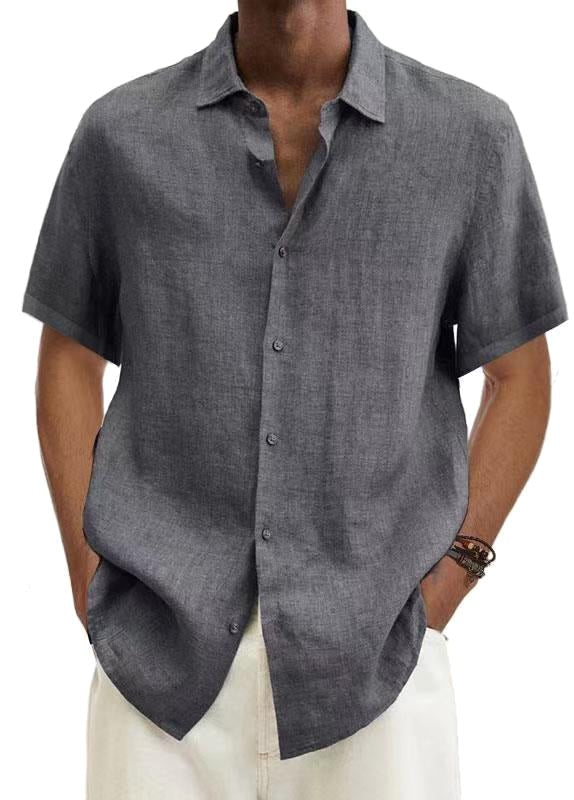 Liam | Men's Short-Sleeve Shirt, Relaxed Japanese-Style Holiday Shirt | Direct Attire