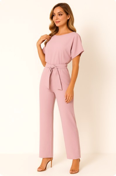 Liana | Women's Ponte Knit Batwing Jumpsuit, Relaxed-Fit One-Piece | Direct Attire