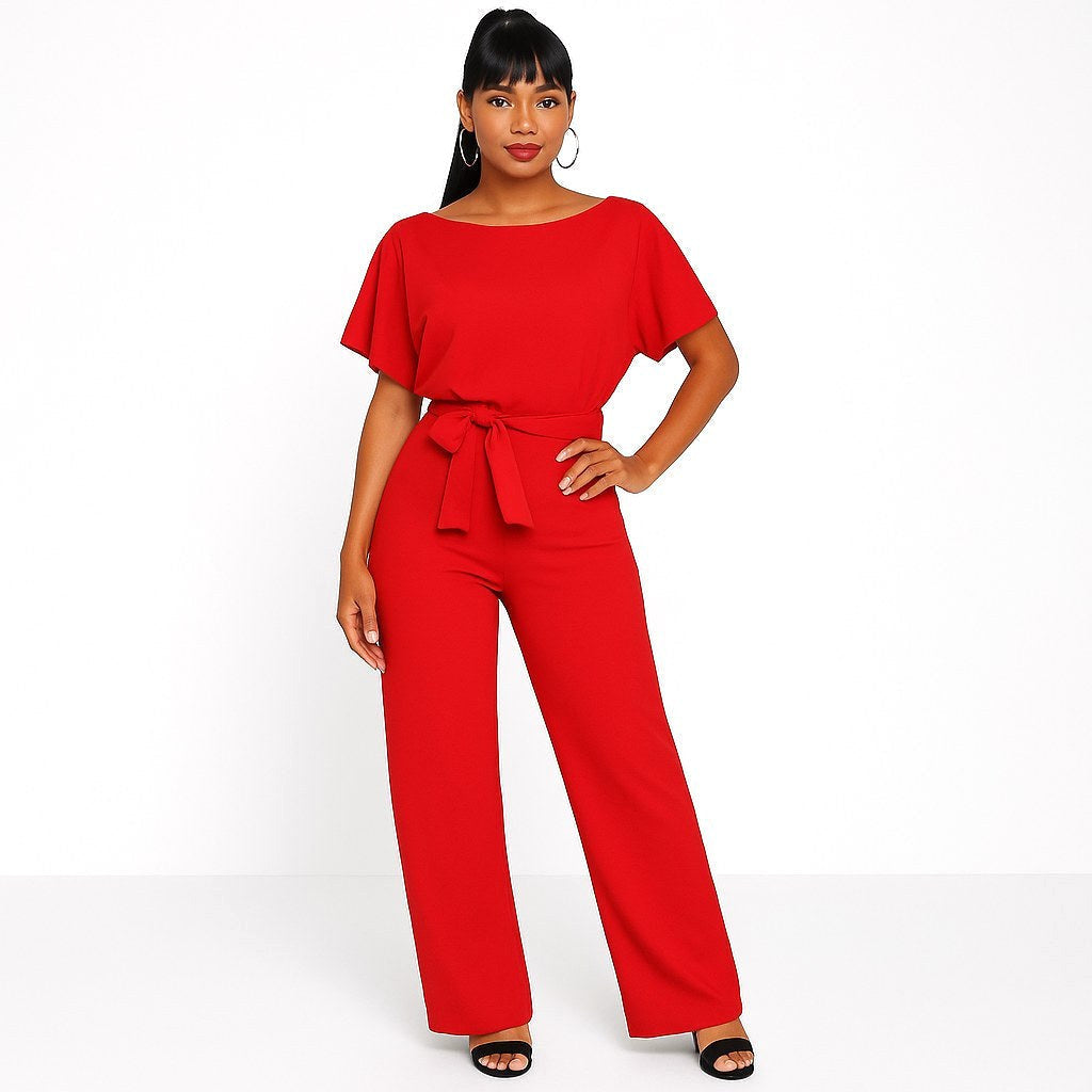 Liana | Women's Ponte Knit Batwing Jumpsuit, Relaxed-Fit One-Piece | Direct Attire