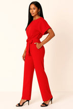 Liana | Women's Ponte Knit Batwing Jumpsuit, Relaxed-Fit One-Piece | Direct Attire