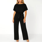 Liana | Women's Ponte Knit Batwing Jumpsuit, Relaxed-Fit One-Piece | Direct Attire | Blue