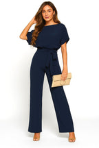 Liana | Women's Ponte Knit Batwing Jumpsuit, Relaxed-Fit One-Piece | Direct Attire | Mustard